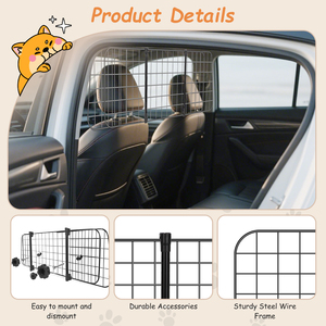 Nobleza di lusso piccola auto barriera per cani universale estensibile per auto divisore di sicurezza griglia Pet marsupio borsa - Product Image 3
