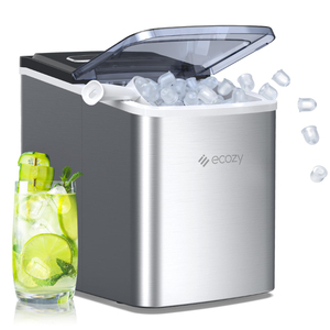 Ecozy Xách Tay Mini Bullet <span class=keywords><strong>Ice</strong></span> <span class=keywords><strong>Maker</strong></span> 6 Phút 9 Cubes 26lbs Tiếng Ồn Thấp Countertop Máy Sản Xuất Nước Đá Với Túi Nước Đá Scoop - Product Image 1