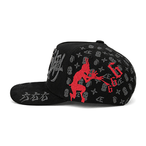 Casquette de baseball personnalisée de luxe en daim avec épingles métalliques, patch en cuir, strass en cristal et logo brodé 3D Florentine de qualité supérieure - Product Image 5