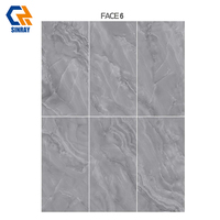 Azulejos de Porcelana Modernos con Textura de Piedra Brillante para Paredes y Pisos de Baños y Hoteles, 600x1200mm, Resistentes al Ácido y Antibacterianos