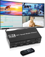 Nouvel arrivage 4K HDMI 4x1 Multiviewer 4 écrans en temps réel sans couture Switcher Remote 4-Port Quad Screen Multi Viewer Converter