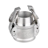 Conector Rápido de Acero Inoxidable 304 Tipo B, Rosca Externa Hembra, Cabezal de Alta Presión para Tubería de Agua, Junta Tipo Abrazadera, Tubo Liso