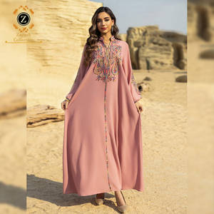 Zaynab New Jalabiya Elegantes Chiffon Abaya Kleid Islamische Kleidung Chiffon Dubai Frau Perlen Abaya Frauen Muslim Kleid - Product Image 3