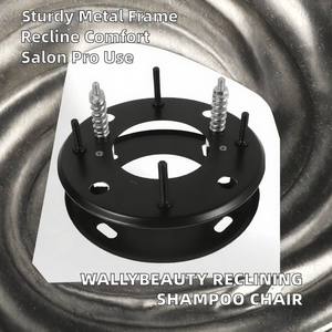 Sillón de Lavado de Cabello Reclinable de Metal Estilo Salón Wallybeauty con Mecanismo de Inclinación - Portátil y Duradero para Uso en Talleres - Product Image 2