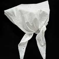 Écharpe triangulaire en coton brodée de petites fleurs pour femmes, idéale pour le printemps et l'été, accessoire polyvalent pour la tête