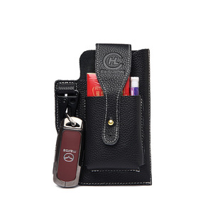 Sac banane portable vintage en cuir PU imperméable pour homme, avec compartiment pour téléphone portable, étui à cigarettes et porte-clés de voiture - Product Image 1