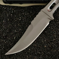 Couteau de chasse à lame fixe en acier 9Cr18MoV, haute dureté, avec anneau de poignée squeletté et étui Kydex, idéal pour l'EDC
