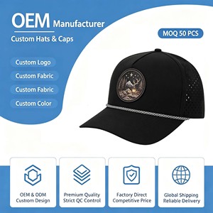 Custom 5 Panel Sports <b>Flat</b> Brim Hat,Patch Logo Rope <b>Cap</b> Gorras,<b>Mens</b> Laser Cut Hole Performance Snapback <b>Cap</b> - Product Image 1