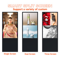 Pantalla Publicitaria LCD Portátil USB, Panel de Menú Digital para Restaurante, Tablero de Menú Digital Móvil con Ruedas, Pantalla para Pub