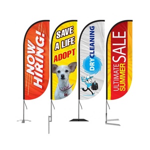 Cheap Promotional Polyester Beach Feather Flags with Digital Printing Large Custom Flags for Pets Supplies