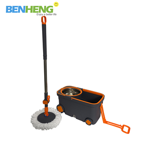 Serpillère rotative en microfibre de haute qualité à 360 degrés, manche en acier avec <span class=keywords><strong>seau</strong></span> et roues, serpillère rotative sans mains pour le nettoyage des sols, articles ménagers - Product Image 1