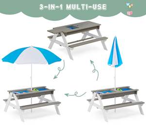 Todo tipo <span class=keywords><strong>de</strong></span> diferencia Fabricante <span class=keywords><strong>de</strong></span> China 2 en 1 Juego <span class=keywords><strong>de</strong></span> mesa <span class=keywords><strong>de</strong></span> arena y agua para niños con 7 juguetes y paraguas ajustable - Product Image 5