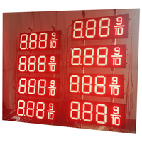 Module numérique à 7 segments LED de 12 pouces, couleur rouge, pour affichage du prix de l'essence, panneaux LED, prix de l'essence, télécommande