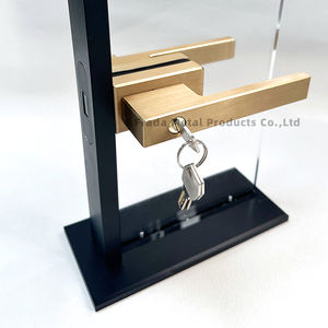 Cerradura de puerta de vidrio cerradura de aluminio negro manija cerradura magnética - Product Image 2
