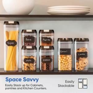 7 Pieces BPA Free Eco-Friendly Plastic Cereal Containers Lock Lids Airtight Dustproof Multifunction Food Storage Containers - Product Image 3