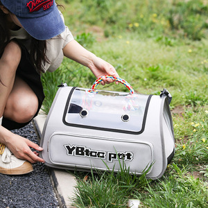 YBtoppet <b>Pet</b> <b>Carrier</b> Transparent Handle Large Capacity Foldable Breathable Soft-Sided <b>Carrier</b> for <b>Pets</b> - Product Image 3
