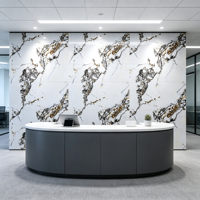Panneau mural en pierre de marbre UV, PVC imperméable, revêtement intérieur haute brillance, fourniture d'usine