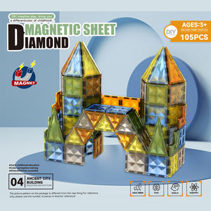 Blocchi Magnetici Educativi all'Ingrosso, Grandi Dimensioni, Castello di Diamanti, Aereo, Nave, Piastrelle da Costruzione, <span class=keywords><strong>Regalo</strong></span> per Bambini - Product Image 3