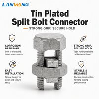 LANWANG Connecteurs de câbles électriques en laiton étamé à vis fendue, boîtier en cuivre, IP66, 1000V, pour tiges de terre et applications de mise à la terre