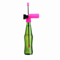 Botol Bir Plastik Pink Baru dengan Snorkel dan Timer Digital untuk Minum Cepat, Permainan Pesta, Aksesoris Bar, Portabel, Hadiah untuk Pacar