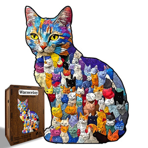 <span class=keywords><strong>Puzzle</strong></span> en <span class=keywords><strong>bois</strong></span> irrégulier pour <span class=keywords><strong>chat</strong></span>, jouet de décompression en forme unique - Product Image 1