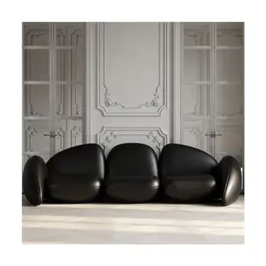 2023 Итальянский Кожаный минималистичный модульный роскошный диван, современный дизайнерский диван для гостиной, черный салон, мебель для зоны ожидания