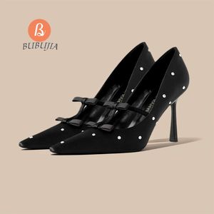 Sandalias De Mujer da <span class=keywords><strong>donna</strong></span> <span class=keywords><strong>scarpe</strong></span> da ballo Sexy nero tacchi alti a spillo <span class=keywords><strong>Polo</strong></span> a pois con fiocco elegante sandali poco profondi <span class=keywords><strong>donna</strong></span> - Product Image 1