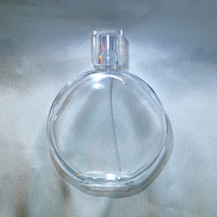 Flacon de parfum en verre fantaisie avec bouchon en cristal, forme ronde, avec pulvérisateur à baïonnette ou diffuseur de parfum/cosmétique/arôme à bâtonnets 50ml 100ml