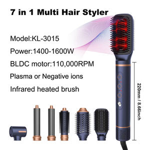 Multifunktionaler Haarstyler und Föhn Infrarot-Heißluftbürste Haarstyling-<span class=keywords><strong>Tool</strong></span> Rotierender Lockenstab Haarglättungsbürste Volumen-Kamm - Product Image 6