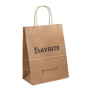 Own Logos Packaging Printed Food Personalised Brown Handles Packing Gift for Business Your Kraft Paper Shopping <b>Bags</b> With Logos - Product Image 1