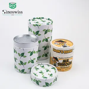 Kantong kemasan teh paket makanan desain kantung karton kertas silinder kemasan teh sachet