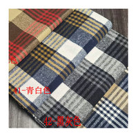 Tissu en flanelle tissé en coton polyester CVC teint en fil, épais et lourd, 250-280 GSM, pour vestes de garçons, uni, à carreaux, brossé, doux