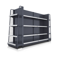 Étagères de présentation réglables légères en acier laminé à froid à 5 niveaux avec roulettes, revêtement électrostatique en poudre, combinables pour supermarchés