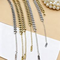 Bracelet cubain personnalisé en acier inoxydable plaqué or 18 carats, bracelet chaîne en acier titane tendance, vente en gros OEM/ODM