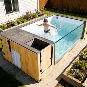 <span class=keywords><strong>Piscine</strong></span> de luxe pour jardin, sur mesure, en fibre de verre, préfabriquée, hors sol, de 20 pieds, avec petit jacuzzi spa extérieur - Product Image 6