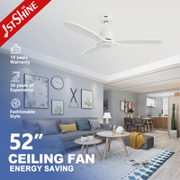 1stshine ventiladores luz decorativa ventilador de techo 3 aspas de madera blanco 52 pulgadas ventilador con control remoto