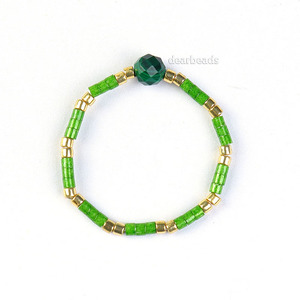 Tự nhiên mặt semiprecious Stones và Miyuki hạt giống đính cườm Vòng đàn hồi, Stretchable Nhẫn đối với trang sức làm, #10 #15 #20 - Product Image 6
