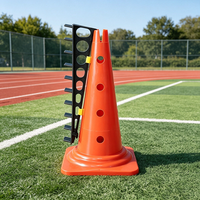 Ensemble de 5 cônes de marquage PVC de 9 pouces pour entraînement de vitesse et d'agilité, réglables en hauteur, pour football, par Vance Sports, garantie 12 mois