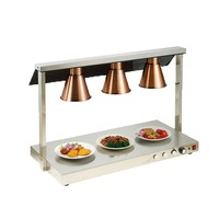 Lampes chauffantes électriques modernes en acier inoxydable pour buffet, argent/or, puissance 250W-1000W, pour usage commercial dans les restaurants et hôtels