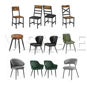 Conjunto de cadeiras de jantar em veludo nórdico VASAGLE, cadeira moderna em tecido luxuoso para salão de jantar e restaurante