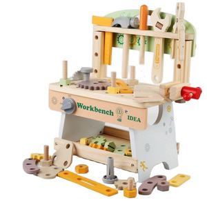 Ensemble de boîte à <span class=keywords><strong>outils</strong></span> de réparation combinée, jouet de démontage de table <span class=keywords><strong>en</strong></span> <span class=keywords><strong>bois</strong></span> assemblé, puzzle pour bébé, blocs de construction de voiture, jouets éducatifs - Product Image 1