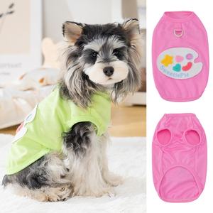 T-shirt pour chien effet glaçon couleur bonbon avec palette brodée, débardeur sans manches en polycoton à séchage rapide, col rond, haut d'été pour chats - Product Image 1
