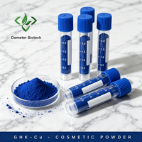 Bubuk Bahan Demeter Blue Copper Peptide (GHK-Cu) Kemurnian 99% HPLC CAS 89030-95-5 Kualitas Ekspor Kelas Kosmetik