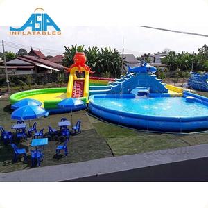 Glissières d'eau gonflables de poulpe Commercial avec piscine pour terrain de jeu extérieur - Product Image 2