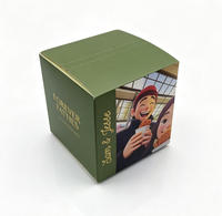 Boîte d'emballage personnalisée en forme de cube, à ouverture par rabat, avec paillettes colorées, motif dessin animé, pour jouets et souvenirs, pliable, base auto-verrouillante, écologique et recyclable
