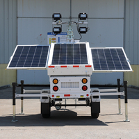 Lampu Menara Surya PRL3-J900A, Trailer CCTV Portabel Tenaga Surya untuk Luar Ruangan, Trailer Kamera Keamanan Bergerak dengan Fitur Teknologi Tinggi