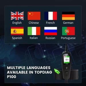 เครื่องทดสอบแบตเตอรี่รถยนต์และเครื่องค้นหาวงจร TOPDIAG P100-10M 12V พร้อมสายเคเบิลยาว 40 ฟุต - Product Image 6