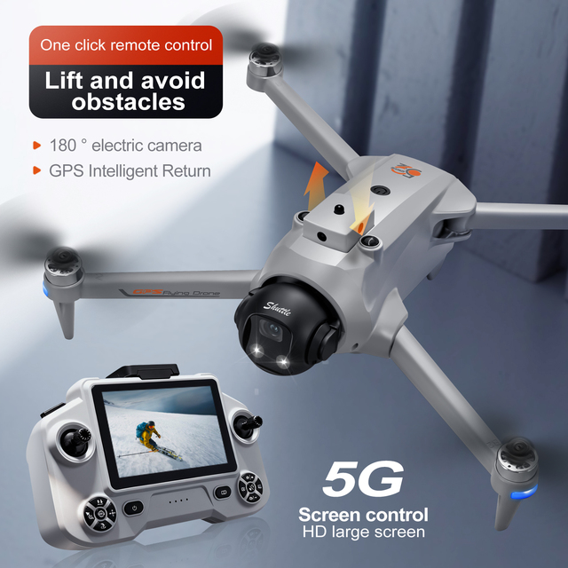5G Professional GPS Brushless Drone with Remote Control 4K Built-in Remote Screen Airdrop Functionality