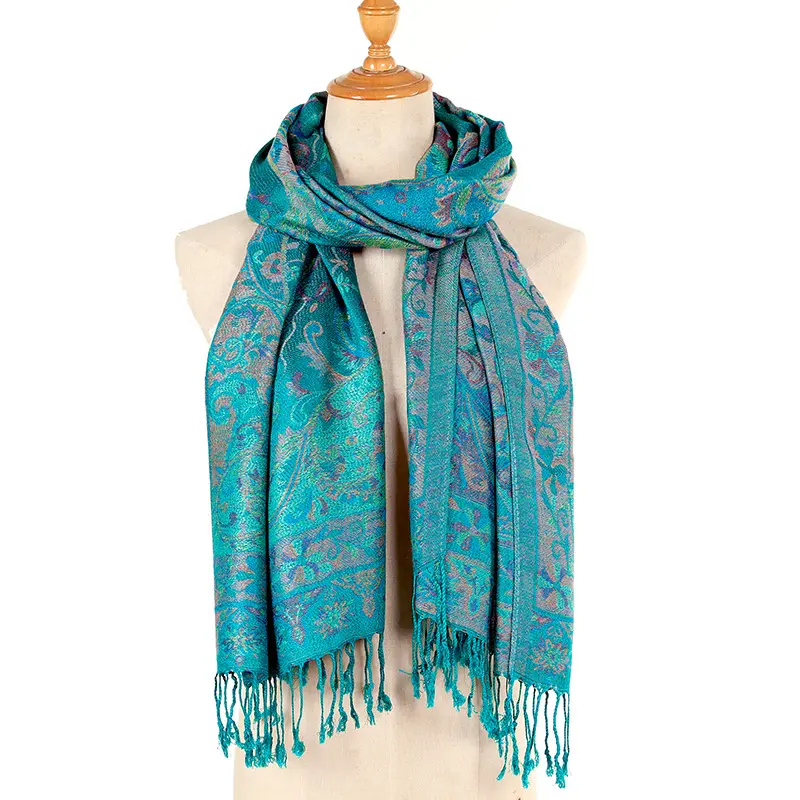 Geerdeng Nieuwe Paisley Jacquard Body Wrap Stola Glitter Mode Kwastje Pashmina Designer Groothandel Dame Travelling Sjaal Sjaals