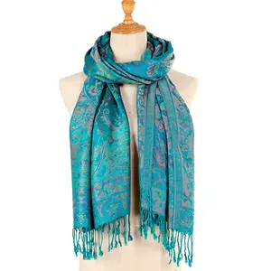 GEERDENG Nouveau Paisley Jacquard Body Wrap Stoles Glitter Fashion Tassel Pashmina Designer Wholesale Lady Travelling Scarf Shawls